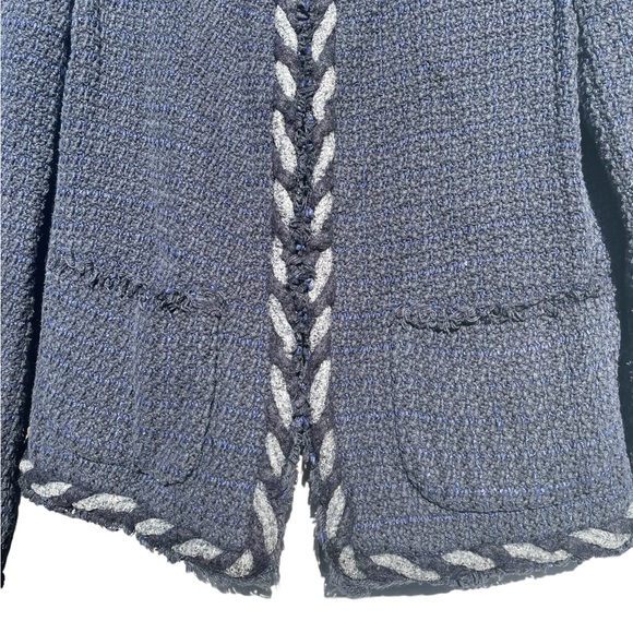 Rebecca Taylor Crochet Tweed Jacket In Dark Violet, Size 2, EUC - Picture 3 of 9